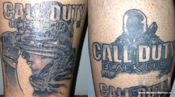 Преданный фанат Call of Duty набил тату с изображениями Call of Duty Ghosts и Black Ops 2